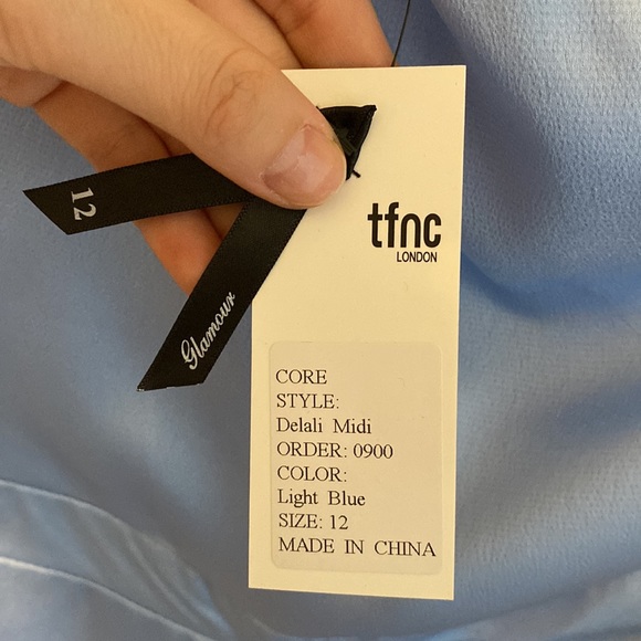 TFNC one shoulder midi dress in light blue - Picture 7 of 7